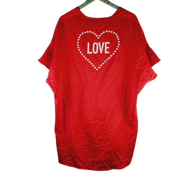 Victoria's Secret Red Kimono Love Robe Tie Front Cardigan OS - Picture 3 of 9